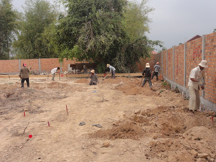 Grabungsarbeiten für das Fundament