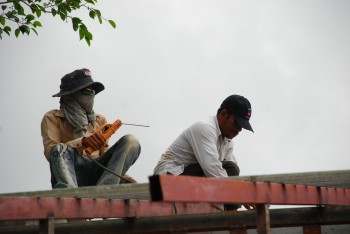 Arbeiten am Dachstuhl