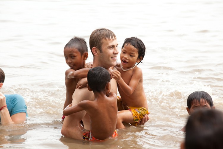 Christian mit den Kindern